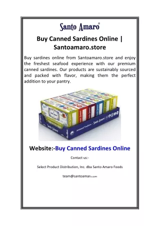 Buy Canned Sardines Online Santoamaro.store
