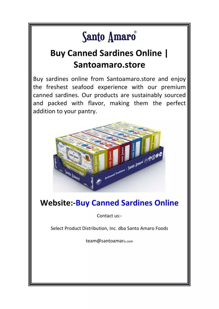 buy canned sardines online santoamaro store