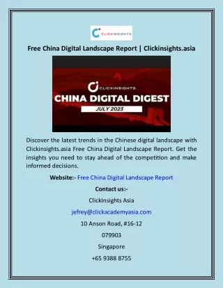 Free China Digital Landscape Report  Clickinsights.asia