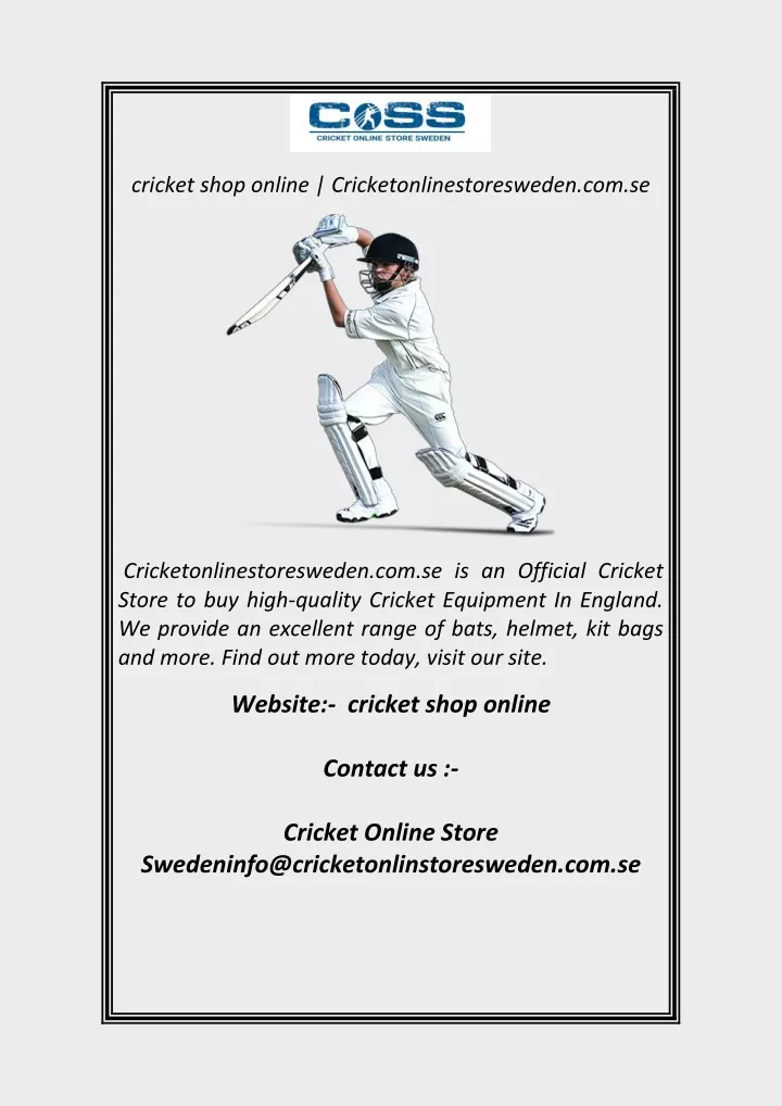 cricket shop online cricketonlinestoresweden