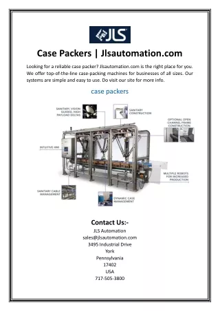 Case Packers  Jlsautomation