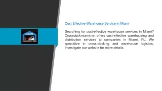 Cost Effective Warehouse Service in Miami | Crossdockmiami.net