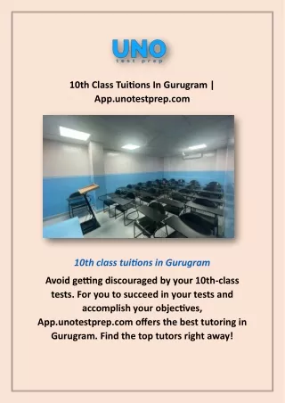 10th Class Tuitions In Gurugram | App.unotestprep.com