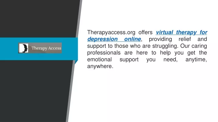 therapyaccess org offers virtual therapy