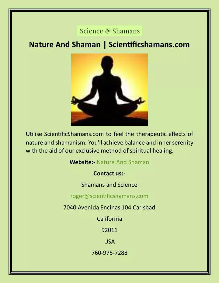 nature and shaman scientificshamans com