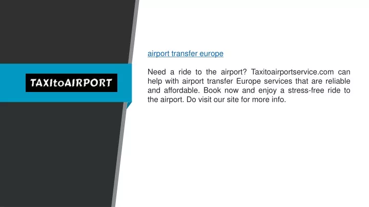 airport transfer europe need a ride