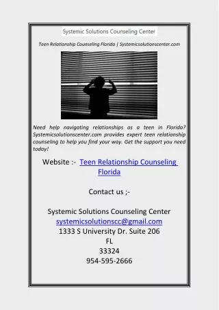 teen relationship counseling florida