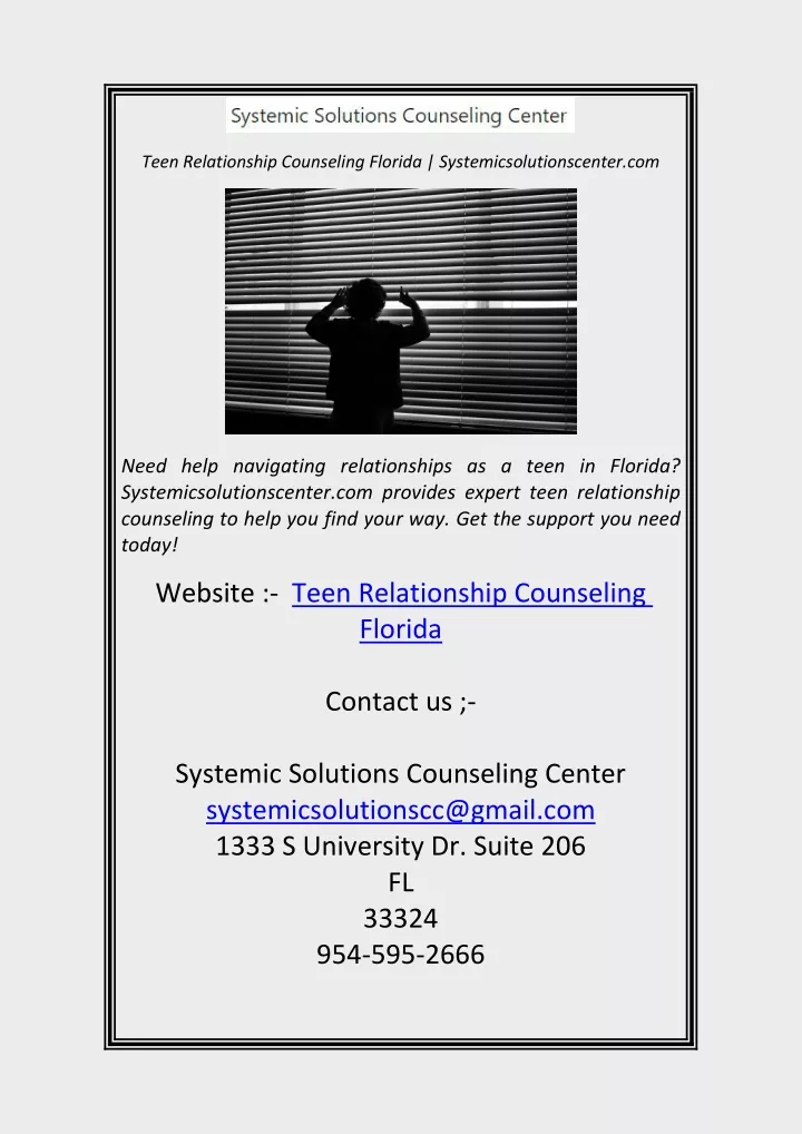 teen relationship counseling florida