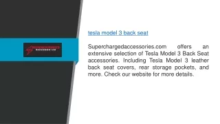 Tesla Model 3 Back Seat | Superchargedaccessories.com