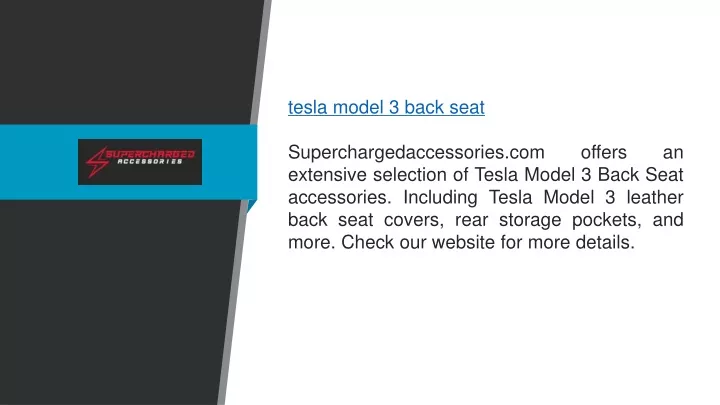 tesla model 3 back seat superchargedaccessories