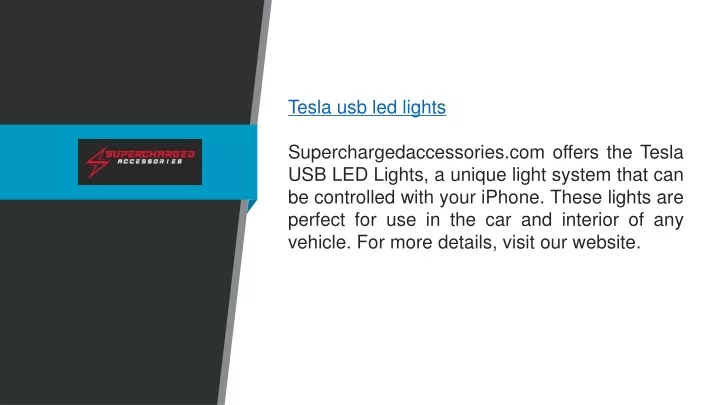 tesla usb led lights superchargedaccessories