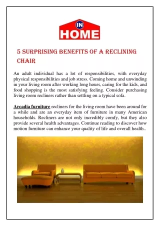 5 Surprising Benefits of a Reclining Chair