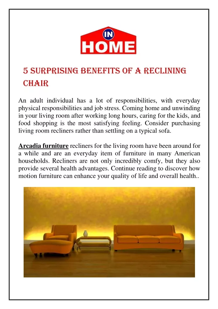 5 surprising benefits of a reclining chair
