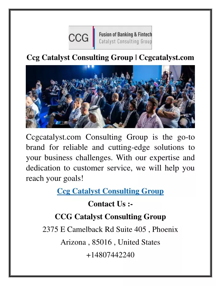 ccg catalyst consulting group ccgcatalyst com