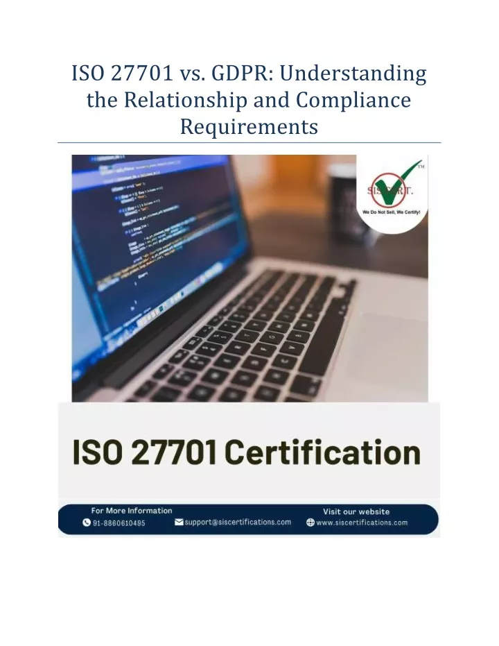 iso 27701 vs gdpr understanding the relationship