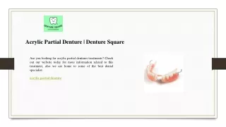 Acrylic Partial Denture  Denture Square