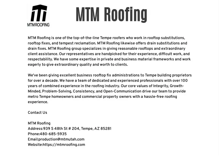 mtm roofing