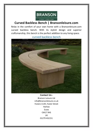 Curved Backless Bench Bransonleisure