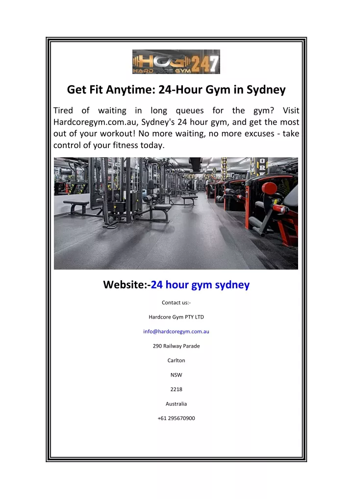 get fit anytime 24 hour gym in sydney