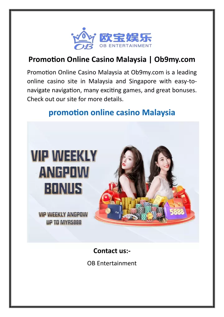 promotion online casino malaysia ob9my com