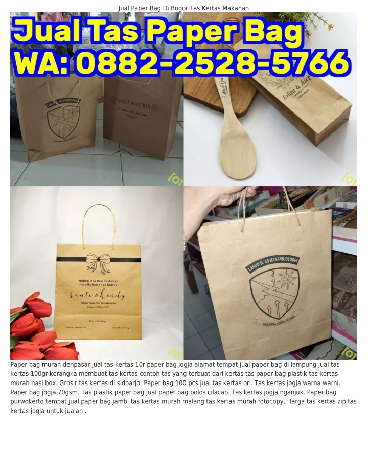 jual paper bag di bogor tas kertas makanan