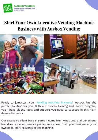 Start Your Own Lucrative Vending Machine Business with Ausbox Vending