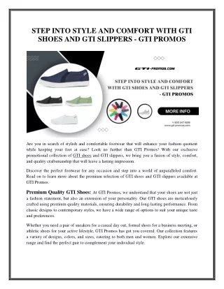 Step Up Your Style with GTI Shoes: Explore Trendy Footwear at GTI-Promos