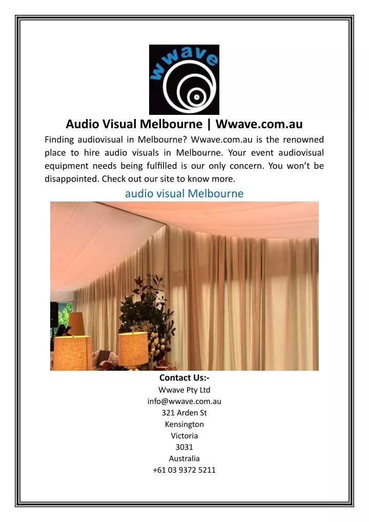 audio visual melbourne wwave com au finding