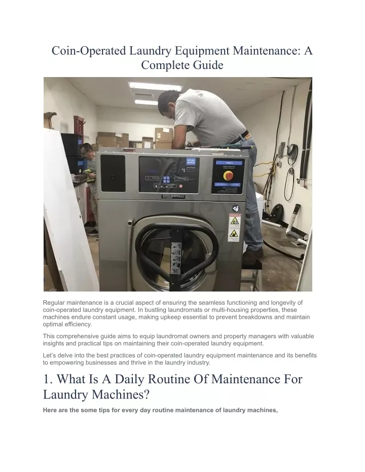 coin operated laundry equipment maintenance