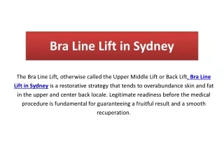 Bra Line Lift in Sydney