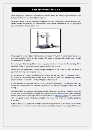 best 3d printers for sale