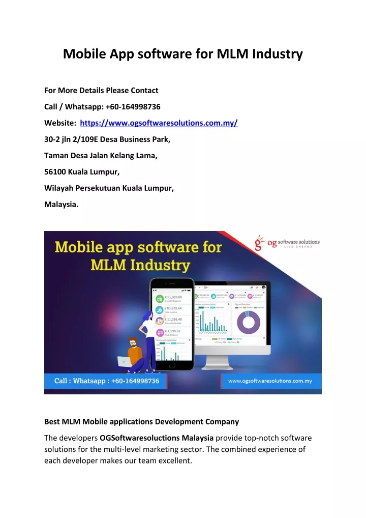 mobile app software for mlm industry