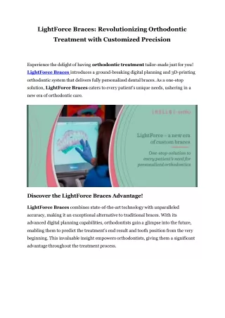 lightforce braces revolutionizing orthodontic