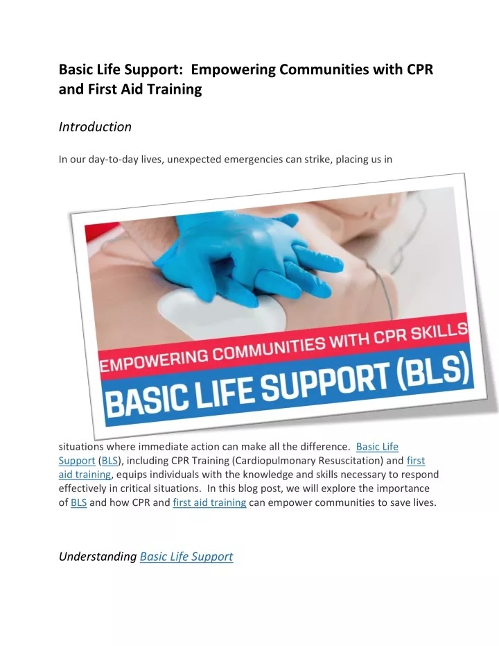 basic life support empowering communities with