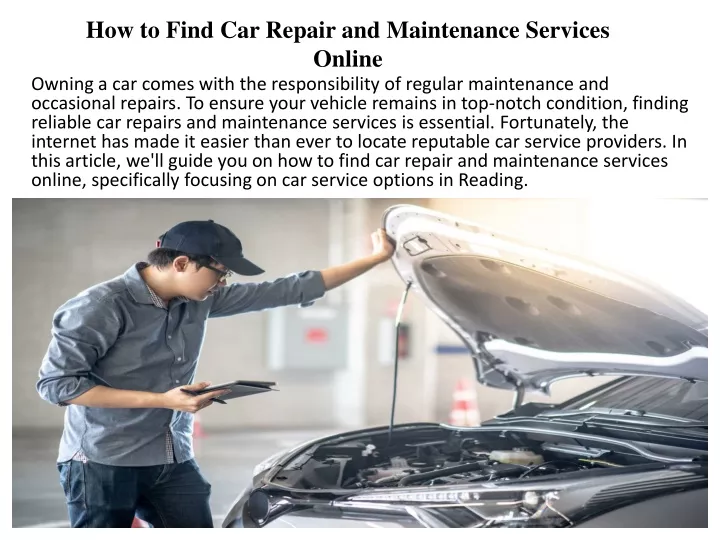 how to find car repair and maintenance services online