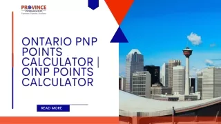 Ontario PNP Points Calculator | OINP Points Calculator