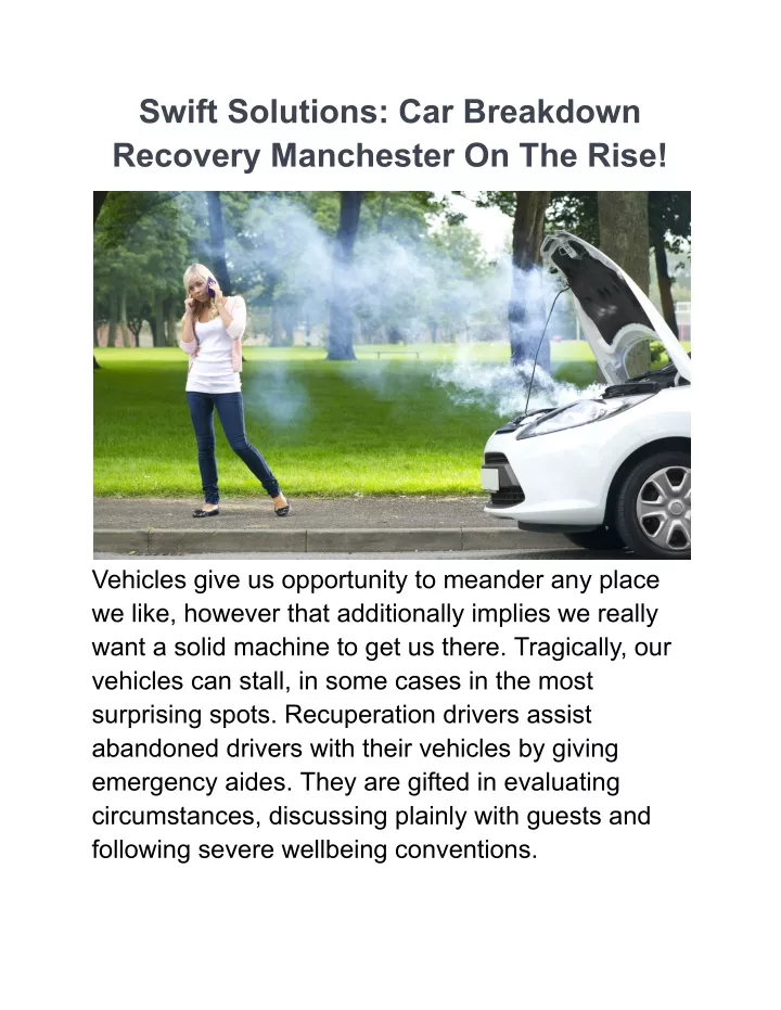 swift solutions car breakdown recovery manchester