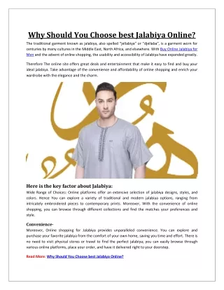 Why Should You Choose best Jalabiya Online