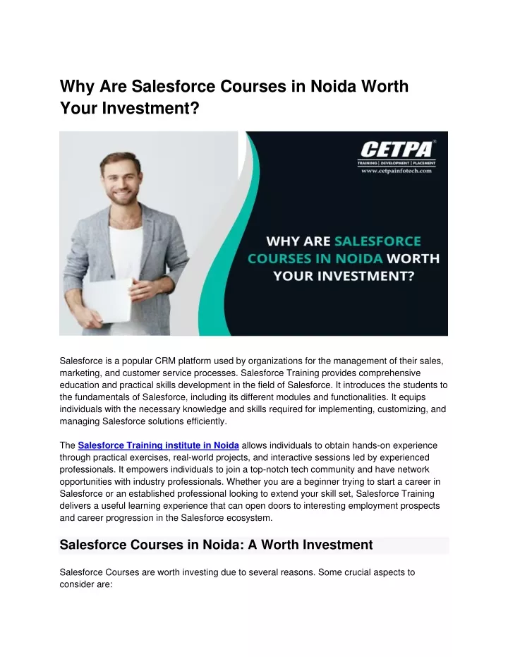 why are salesforce courses in noida worth your