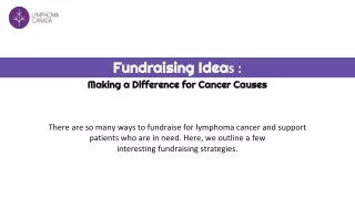 Innovating Fundraising Strategies for Lymphoma Cancer Awareness