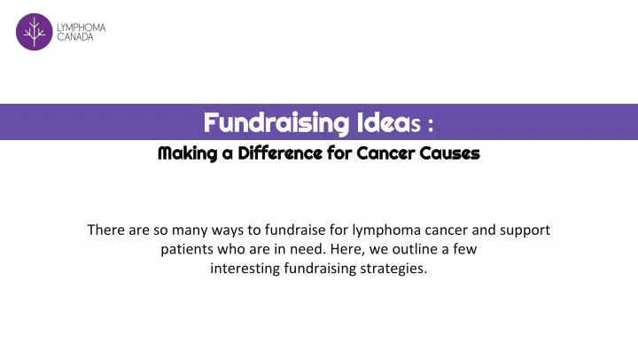 fundraising idea s making a difference for cancer