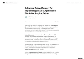 Advanced Guided Surgery for Implantology: Live Surgeries and Stackable Surgical