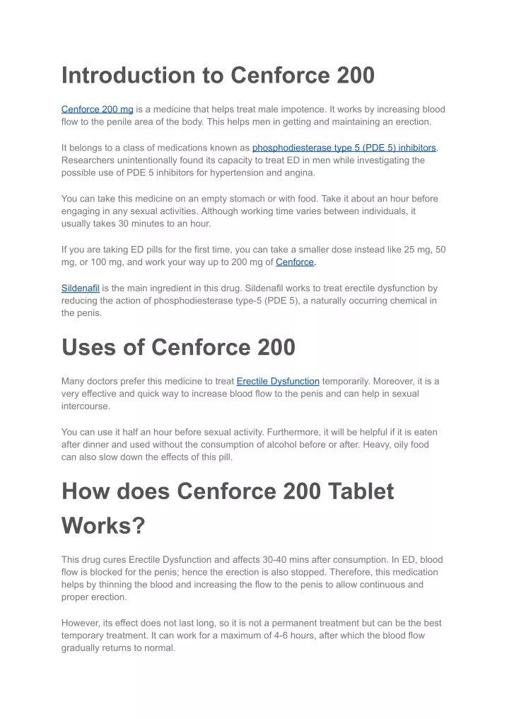 introduction to cenforce 200