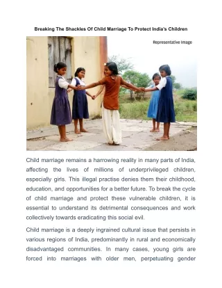 Breaking The Shackles Of Child Marriage To Protect India’s Children