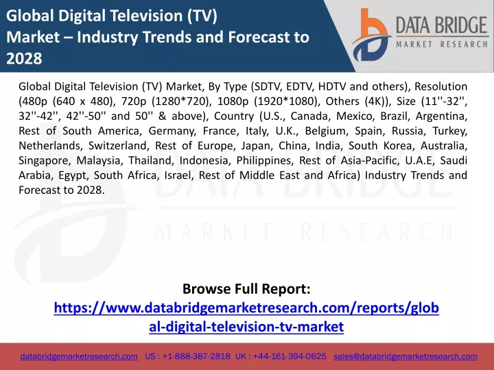global digital television tv market industry