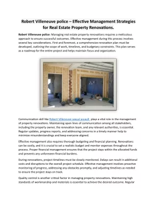 Effective Management Strategies for Real Estate Property Renovations.