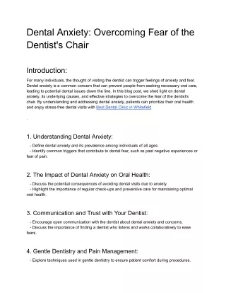 Dental Anxiety_ Overcoming Fear of the Dentist's Chair