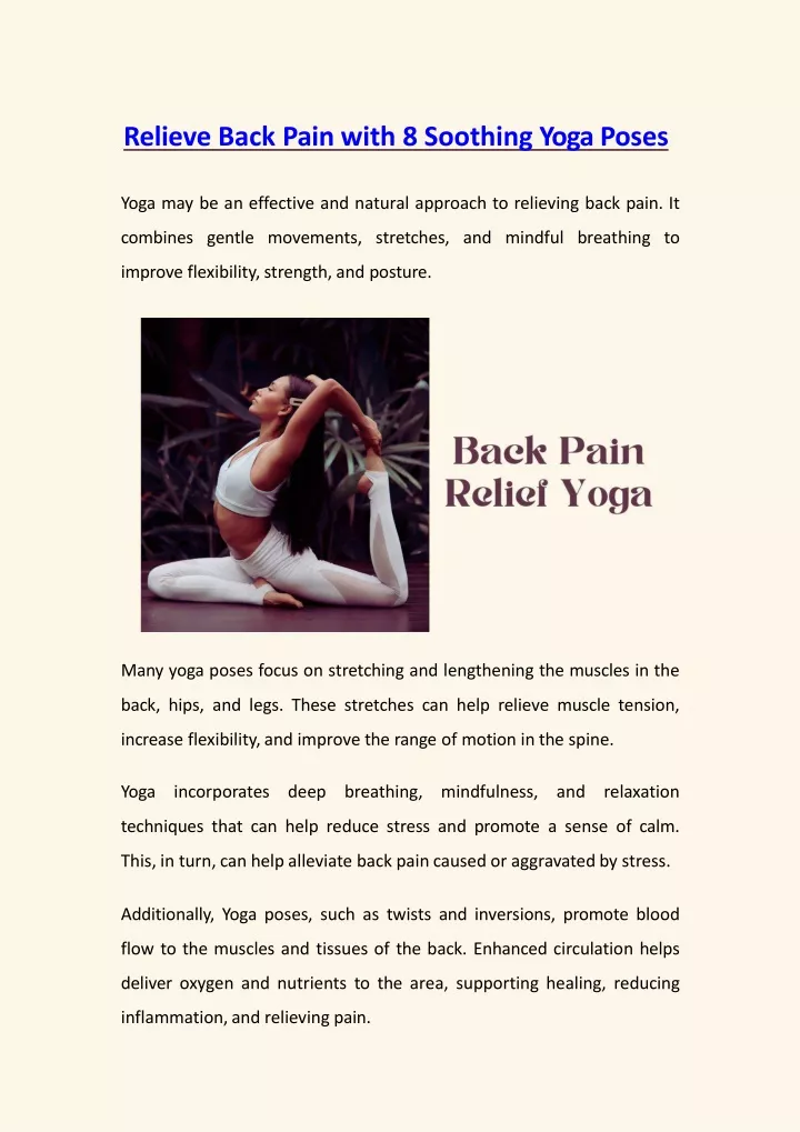 relieve back pain with 8 soothing yoga poses