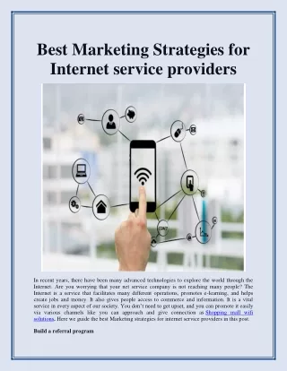 Best Marketing Strategies for Internet service providers