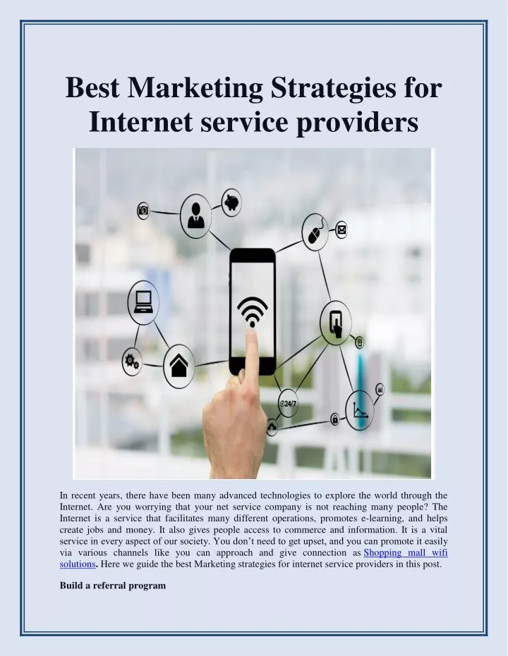 best marketing strategies for internet service